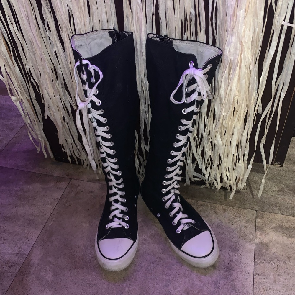 airwalk knee high converse style canvas boots